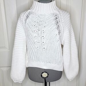 Free People Sweetheart Mockneck Sweater Size SP White